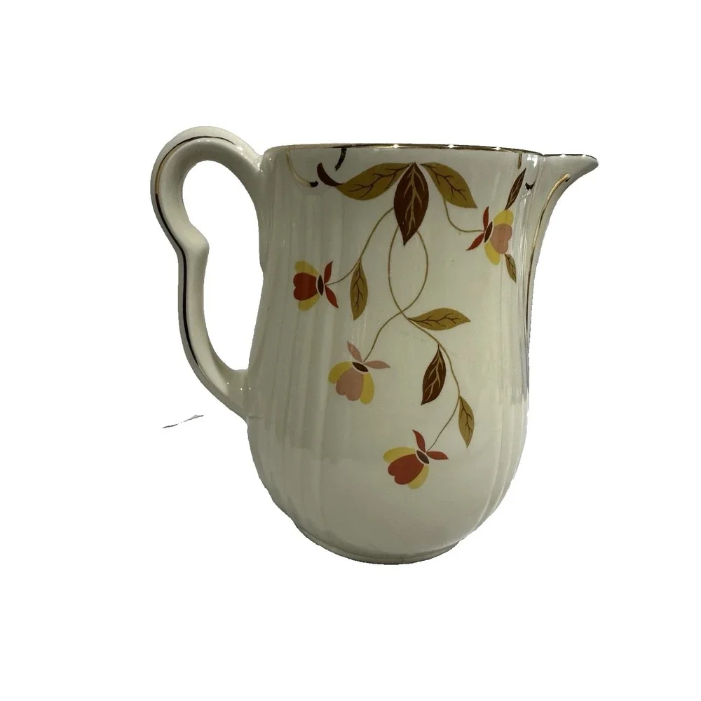 Hall's Coffee Tea Pot Base Pitcher Jewel Homemakers Floral Ribbed 7